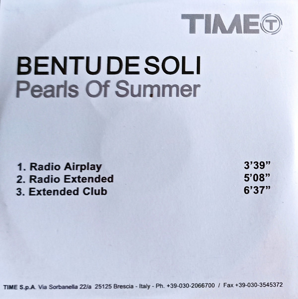 Bentu De Soli - Pearls Of Summer - Radio Airplay
