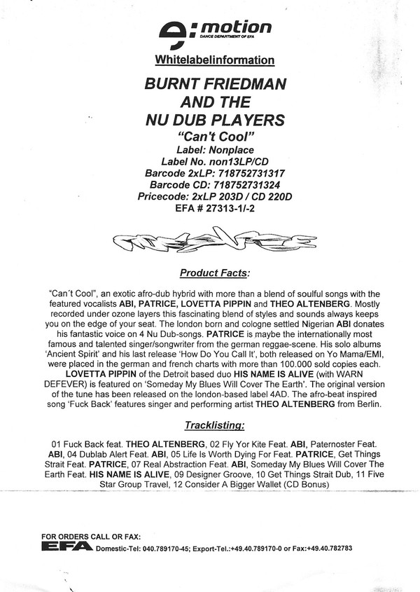 Burnt Friedman & The Nu Dub Players - Hard Drive Dub