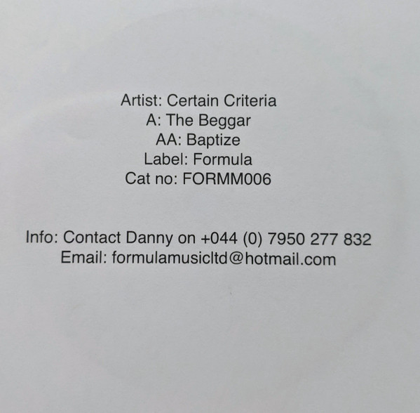 Certain Criteria - Jalfrezi