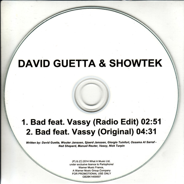 David Guetta & Showtek - Bad (feat. Vassy) [Radio Edit]