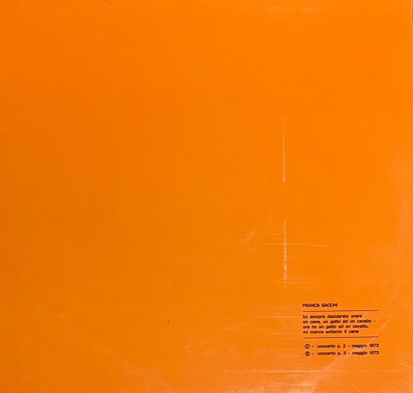 Franca Sacchi - Ainsi fut le commencement, il n'y aura pas de fin