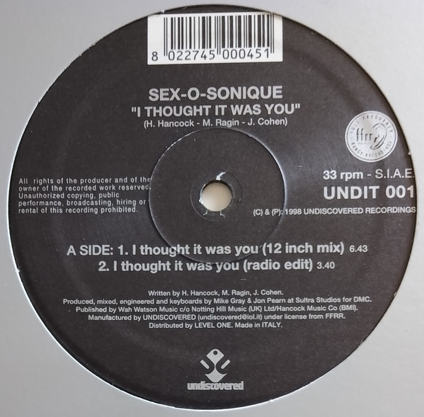 Sex-O-Sonique - I Thought It Was You (Full Intention Remix)