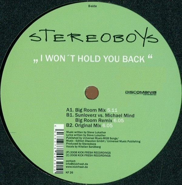 Stereoboys - I Won't Hold You Back [Original Radio Edit]