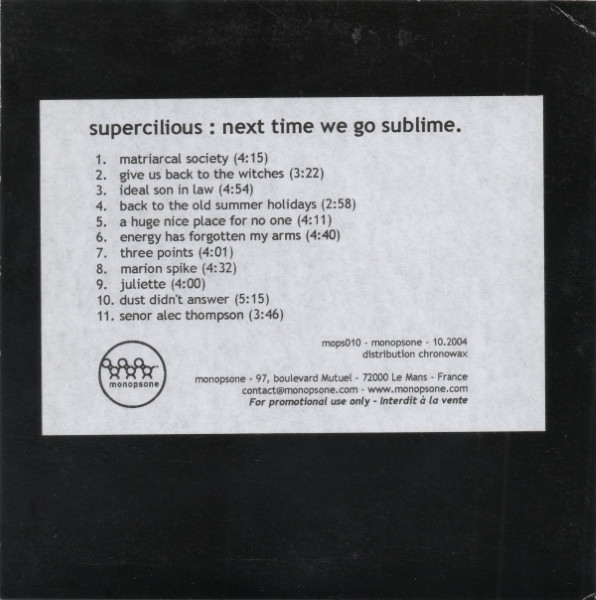 Supercilious - Energy has forgotten my arms