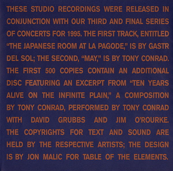 Tony Conrad & Gastr Del Sol - Ten Years Alive on the Infinite Plain #2